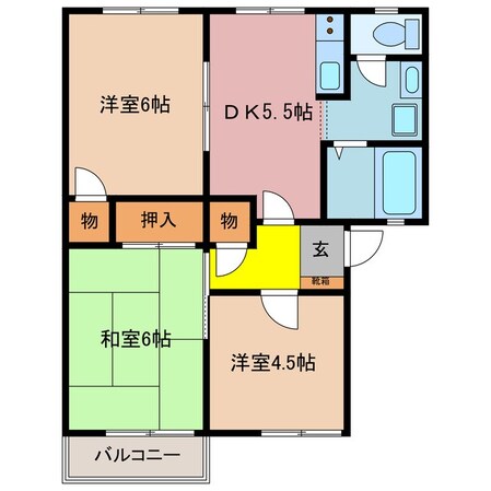 グリーンハウスＢ棟の物件間取画像